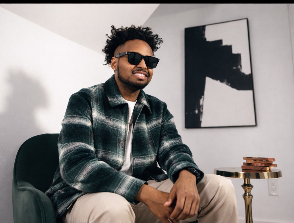 Marcell Johnson seated in a studio